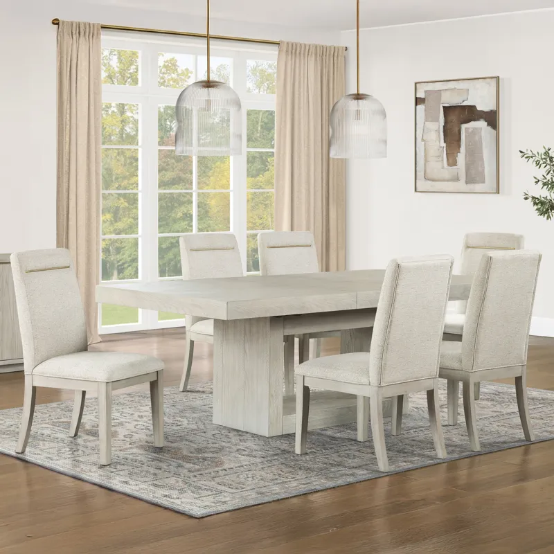 Garland 7pc Dining Set, Greige Finish