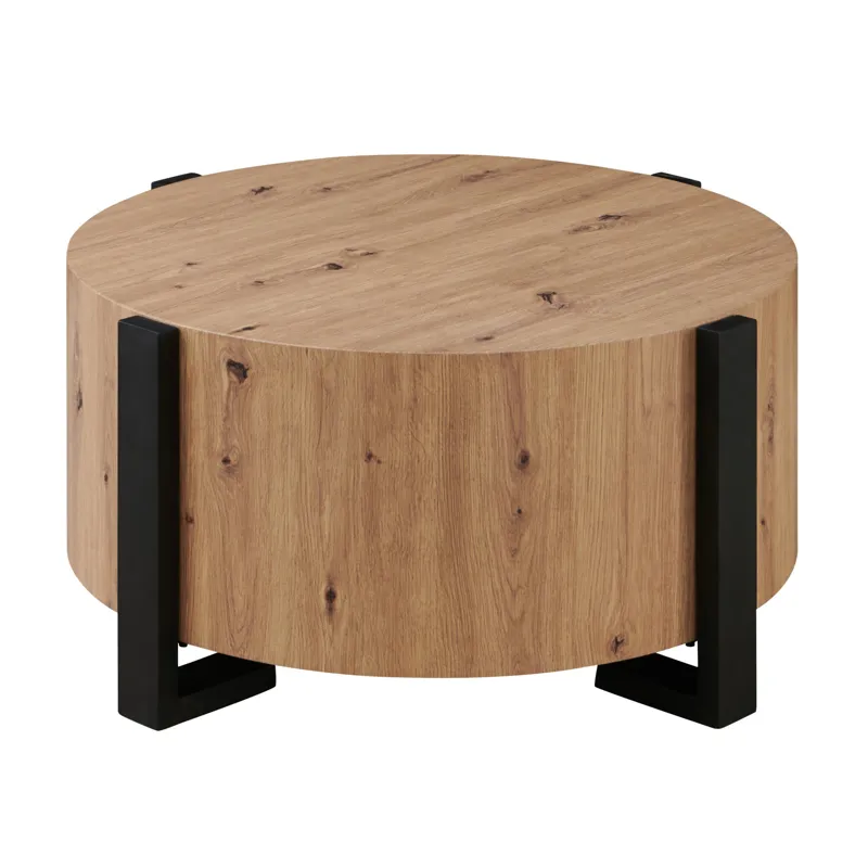 Darcie Faux Wood Round Cocktail Table