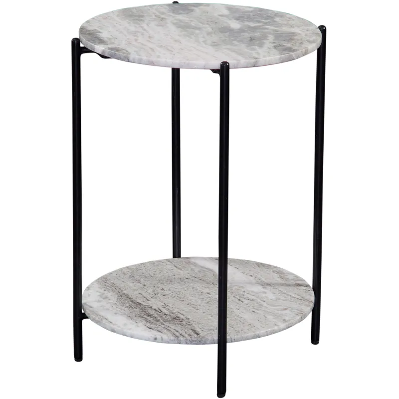 Coleen Sanwar Green Marble Round End Table