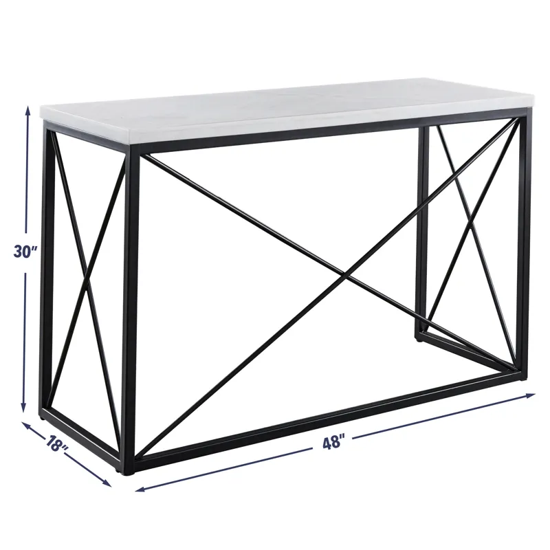 Skyler White Marble Top Sofa Table