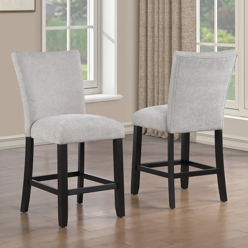 Artemis Gray Chenille Counter Chair