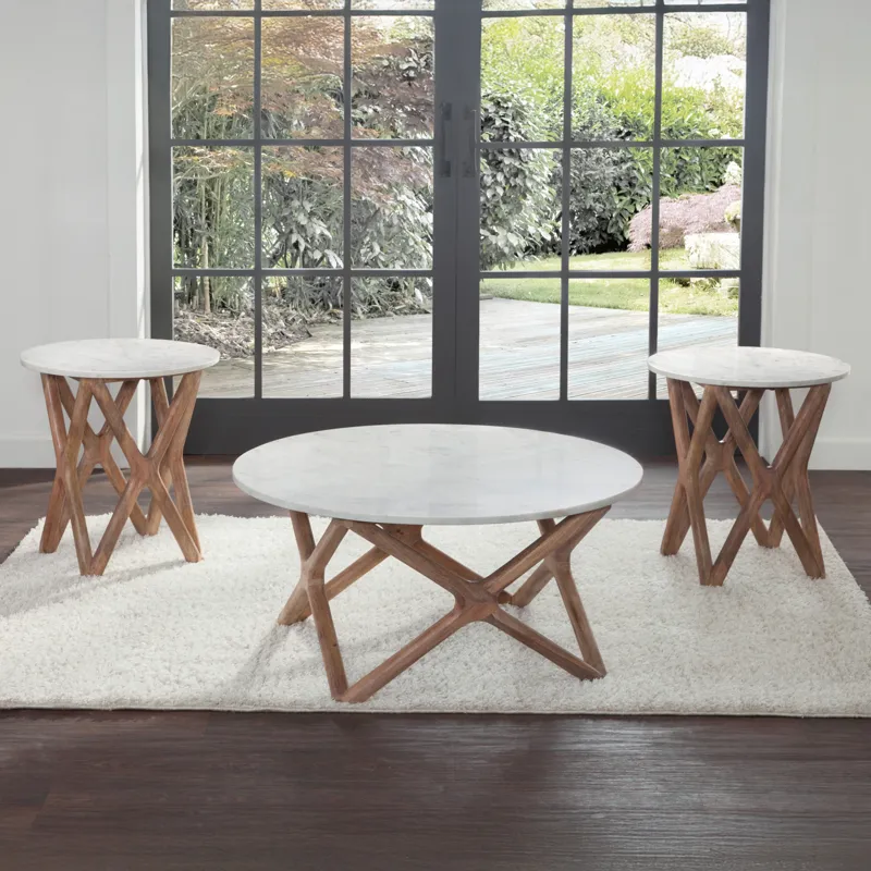 Wyman Banswara White Marble Top Cocktail