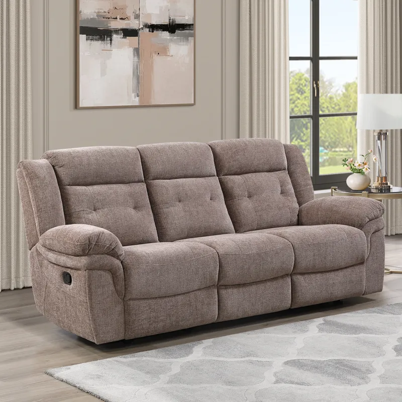 Sydney Brown Manual Recliner Sofa