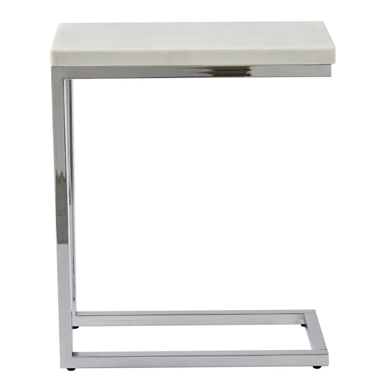 Echo White Marble Top Chairside Table