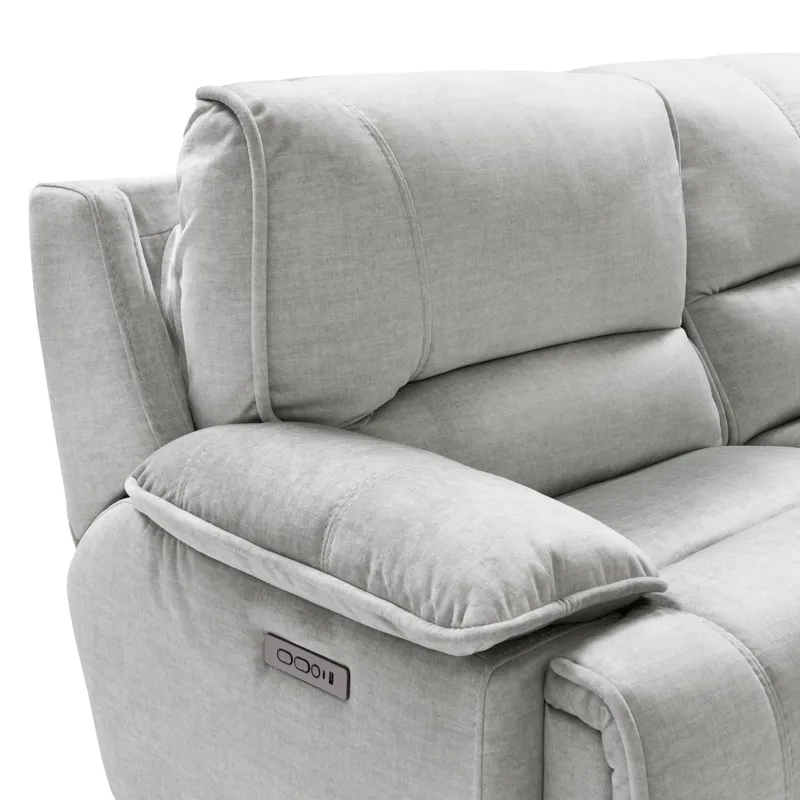 Olsen Silver Power Reclining Loveseat Sectional