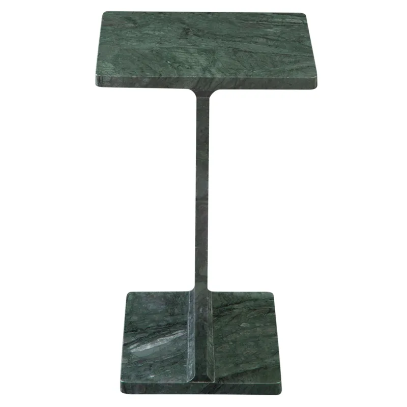 Irma I-Beam Empress Green Marble End Table