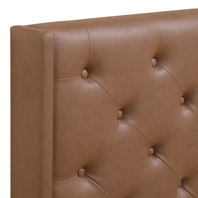 Maria Brown Tufted Pu Queen/Full Headboa