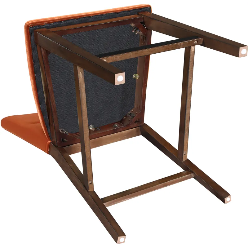 Zen Orange Velvet Counter Chair