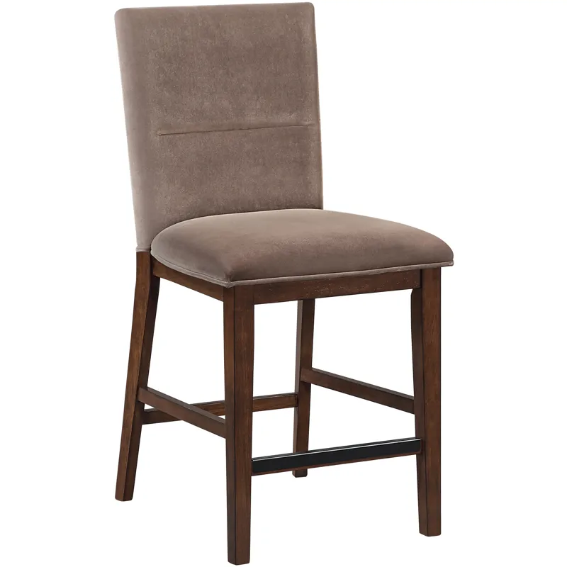 Zen Brown Velvet Counter Chair