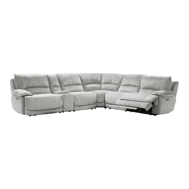 Olson Olsen Silver 6-Piece Power Reclining Sectional