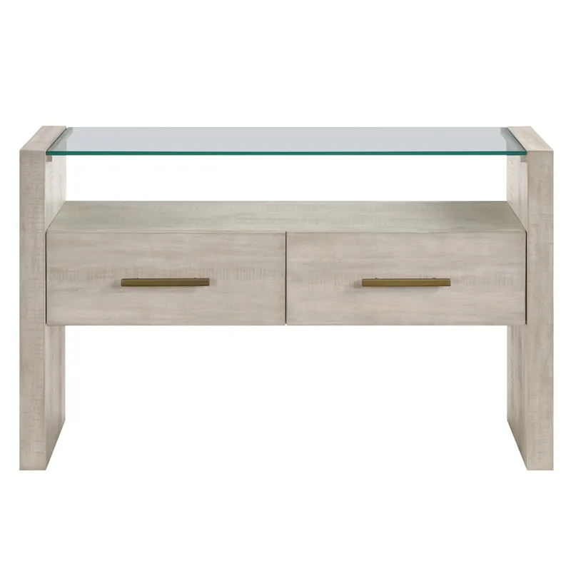 Garland Glass Top Sofa Table, Blonde Finish