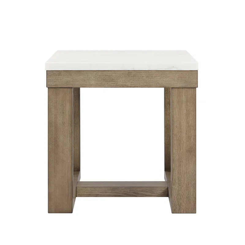 Calla White Marble Top Square End Table