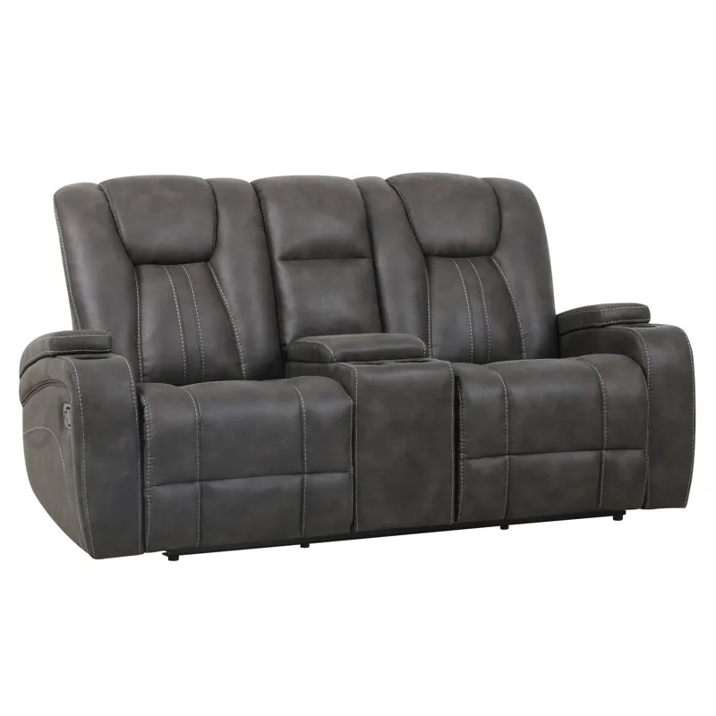 Marlow Charcoal Manual Recliner Loveseat
