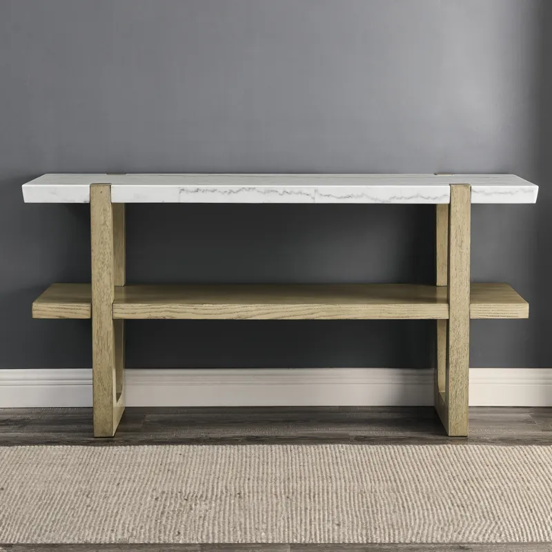 Perth White Marble Top Sofa Table