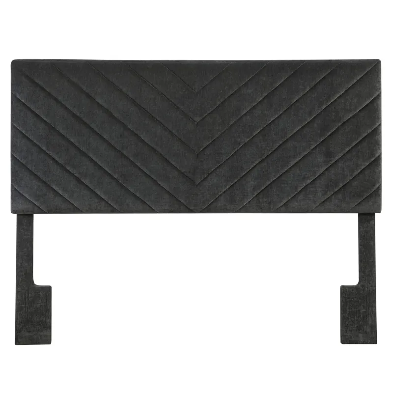 Tara Black Chevron Tufted Queen/Full Hea