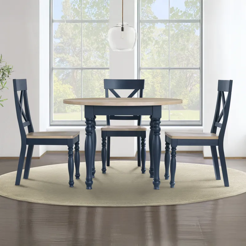 Darcy 5-Piece Dining Set, Blue Finish