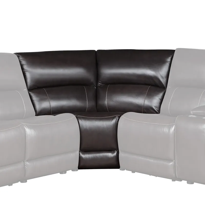 Alexandria Leather Corner Wedge, Charcoal