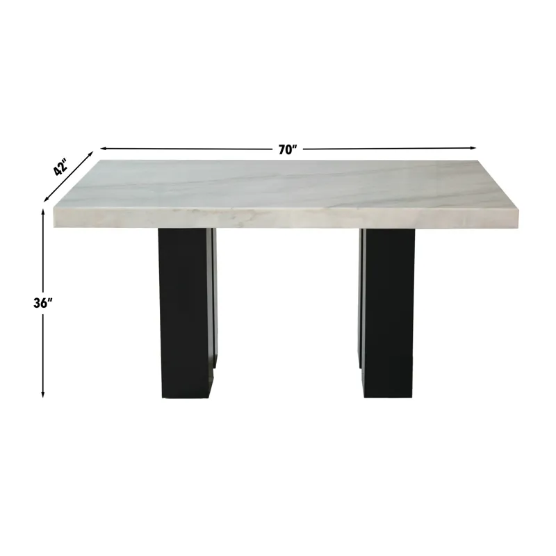 Artemis 70in. White Marble Dining Table,