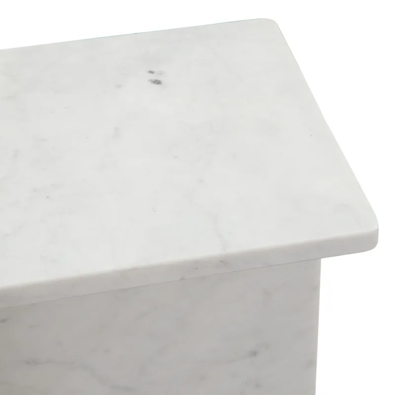 Irma I-Beam White Marble End Table