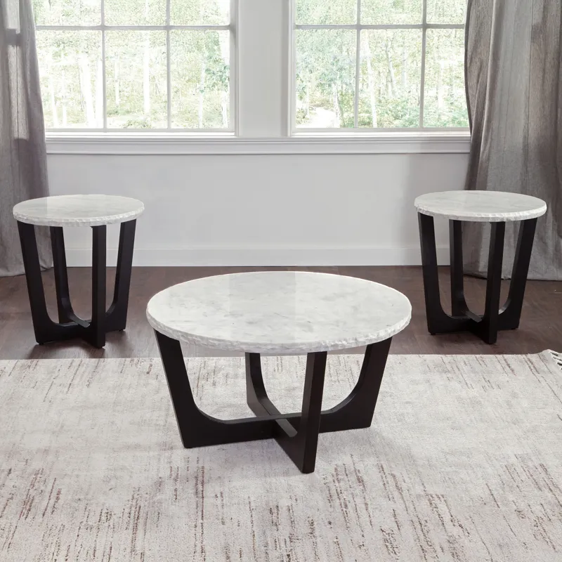 Chrissy White Marble Top End Table