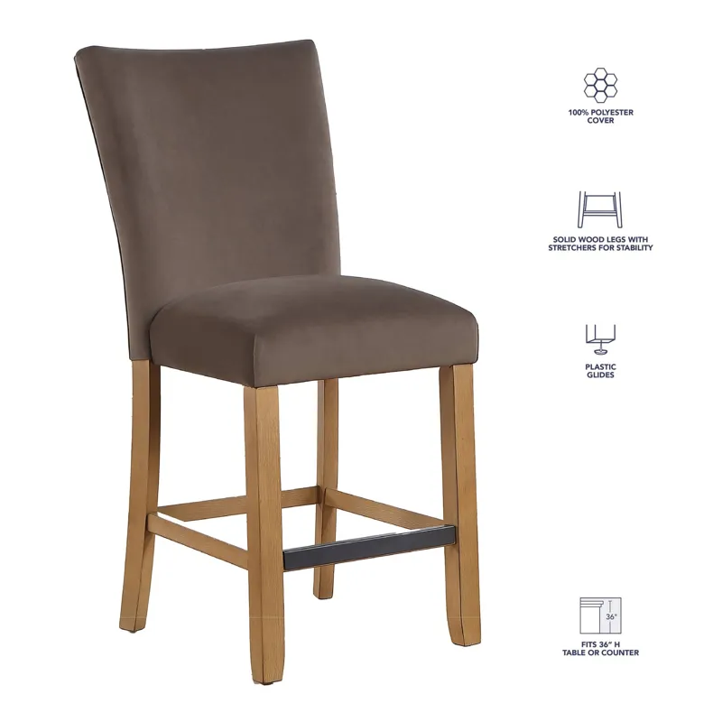 Artemis Brown Velvet Counter Chair