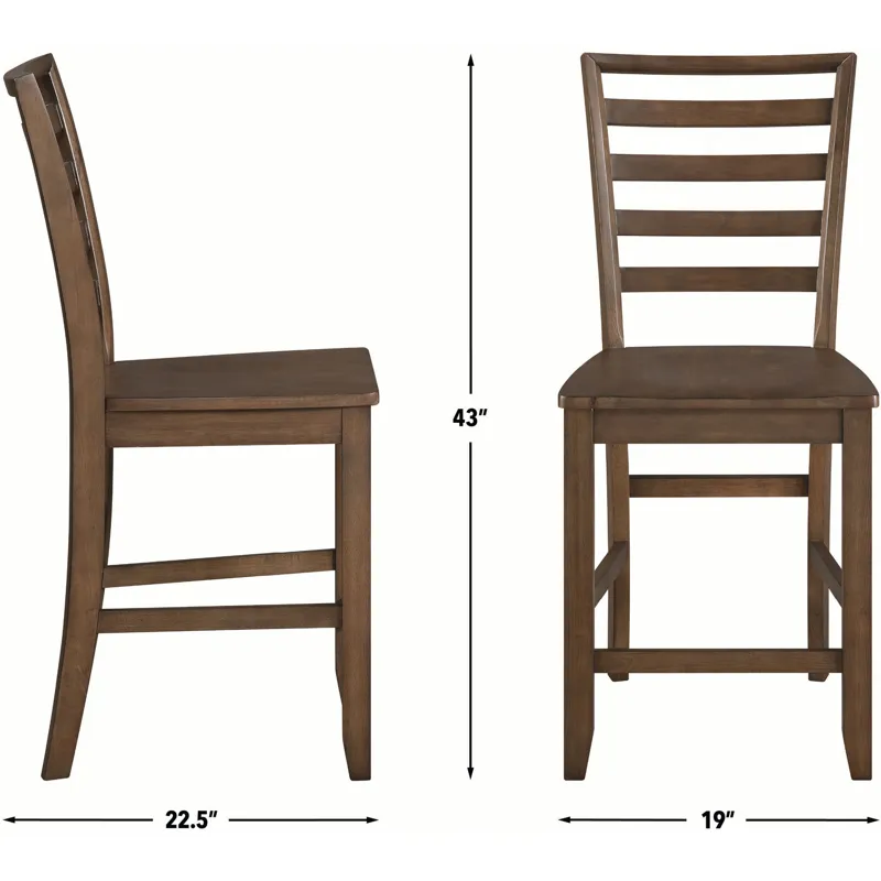 Java Brown 7-Piece Counter Height Dining Table Set with Joanna Chairs