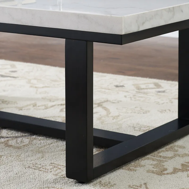 Lucca(Artemis White Marble Top Occasio Occasional Table Set