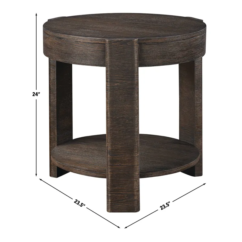 Salina Espresso Round End Table