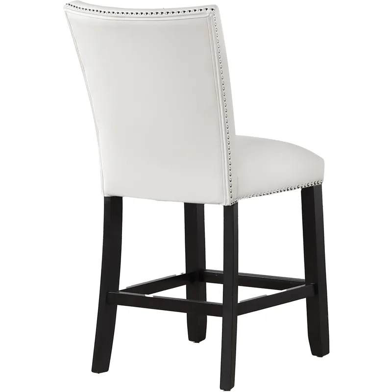 Artemis 5PC 54x54? White Marble Counter w White PU Chairs Dining Set