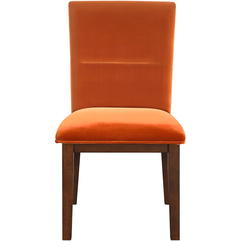 Zen Orange Velvet Side Chair