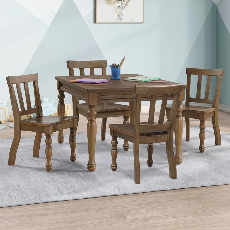 Joanna Kids 5pc Dining Set, Mocha Finish