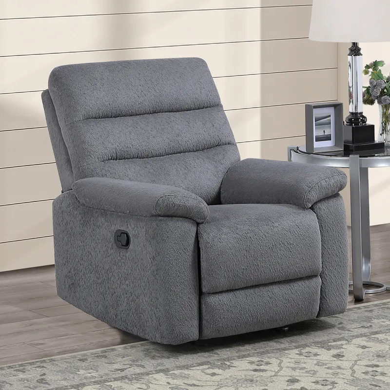 Cozy Gray Manual Recliner