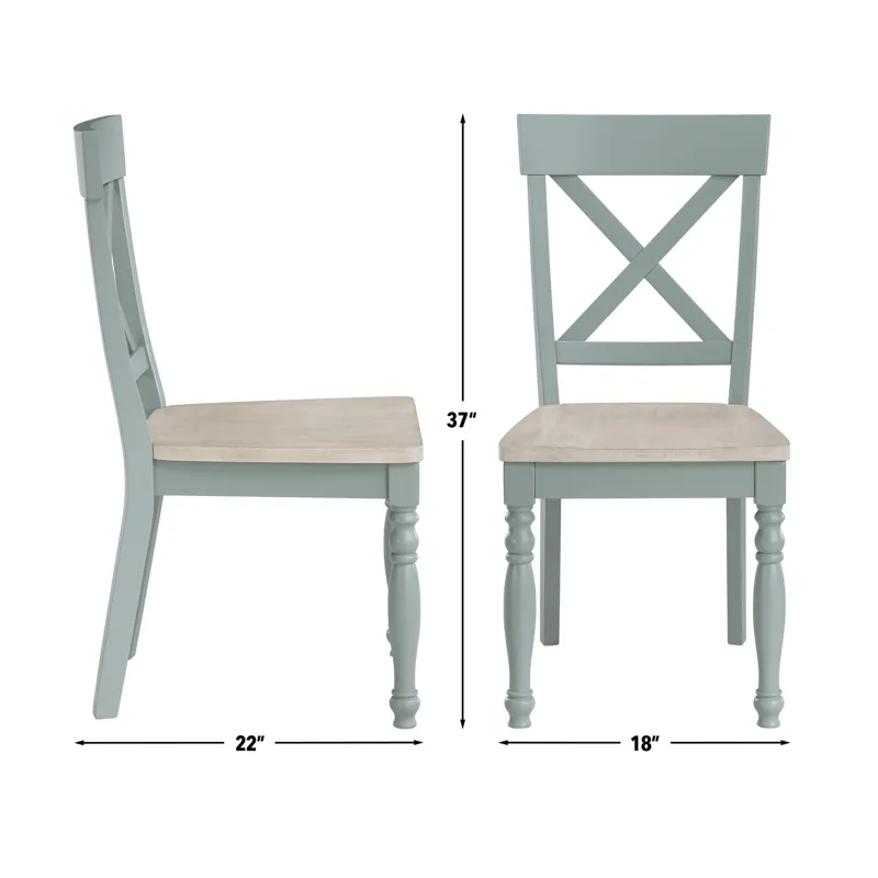 Darcy 5-Piece Dining Set, Green Finish