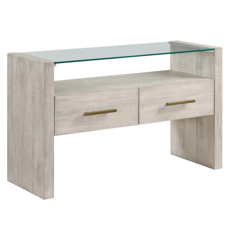 Garland Glass Top Sofa Table, Blonde Finish