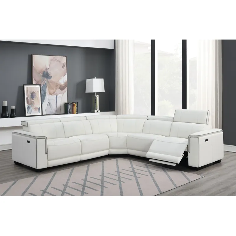 Lorenzo White Dual-Power Armless Recliner
