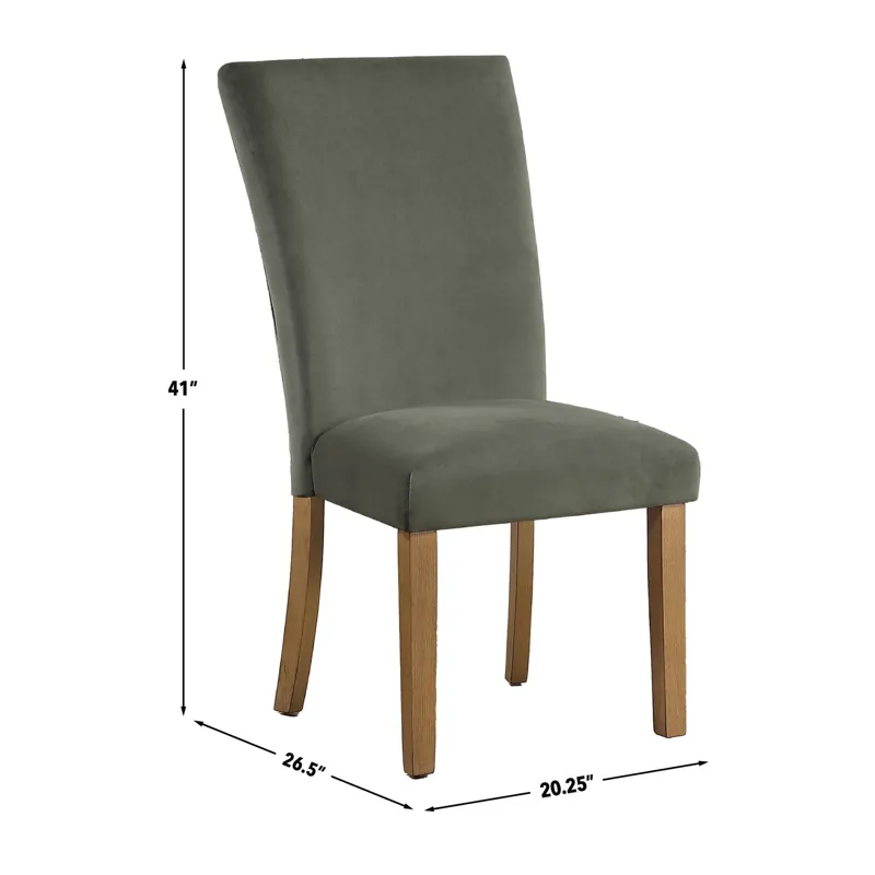 Artemis Chive Green Velvet Side Chair
