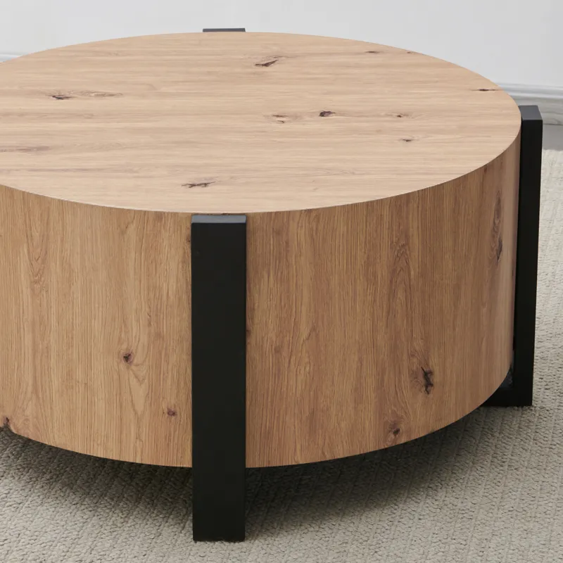 Darcie Faux Wood Round Cocktail Table