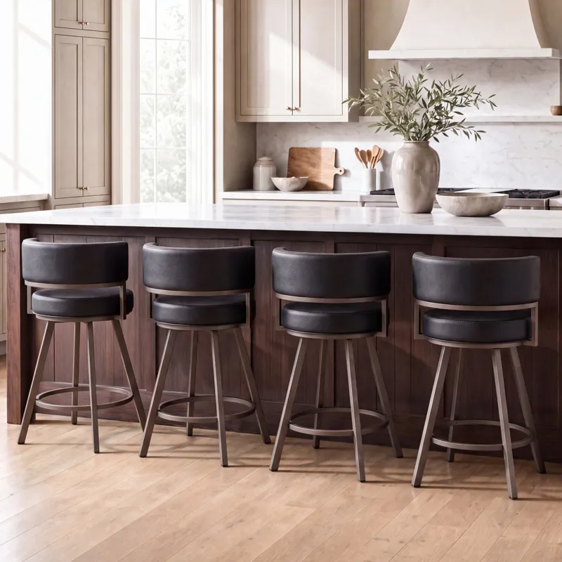 Geno Black Swivel Counter Stool