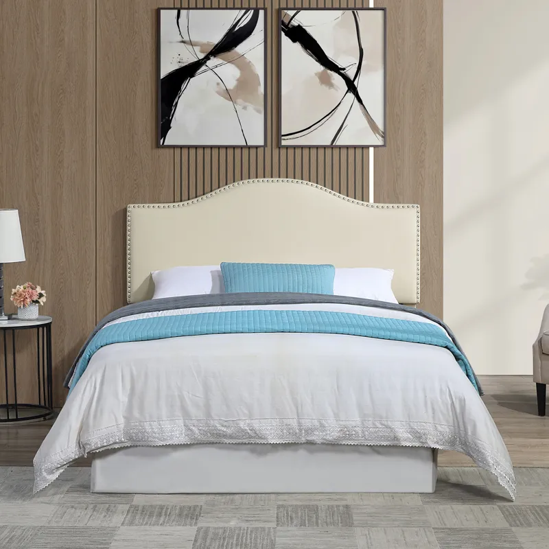Zoe Cream Pu Headboard - Full/Queen