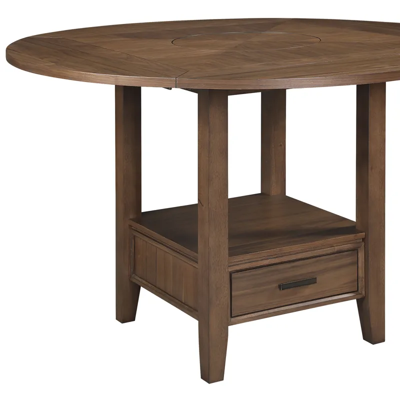 Java Brown 5-Piece Counter Height Dining Table Set with Joanna Chairs