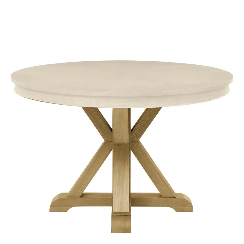 Rylie Trestle Dining Table Base, Natural Finish