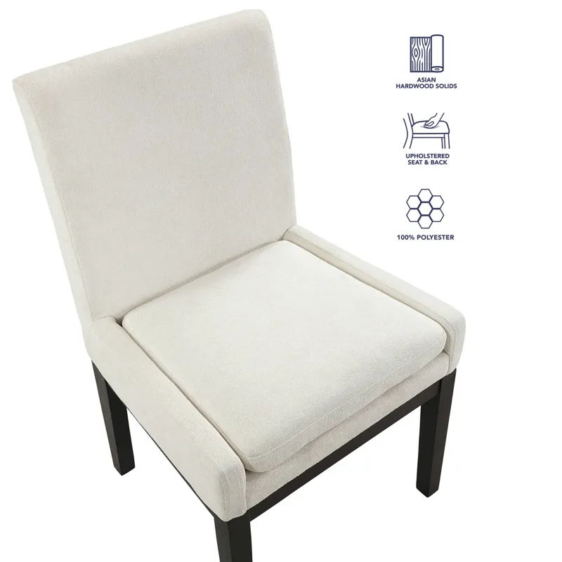 Aubrey 7-Piece Upholstered Parsons Chair Dining , Black Dining Room Set