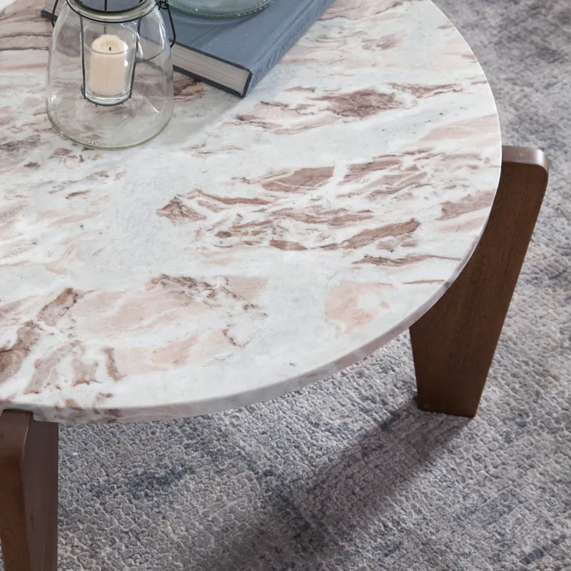 Shavon Brown Marble Top Cocktail Table