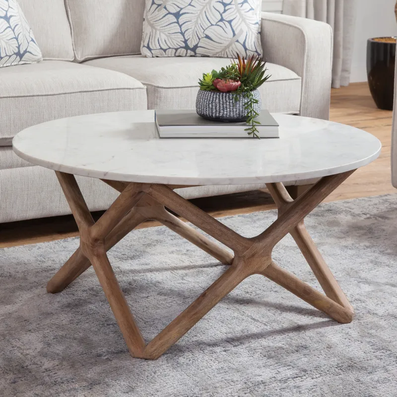 Wyman Banswara White Marble Top Cocktail