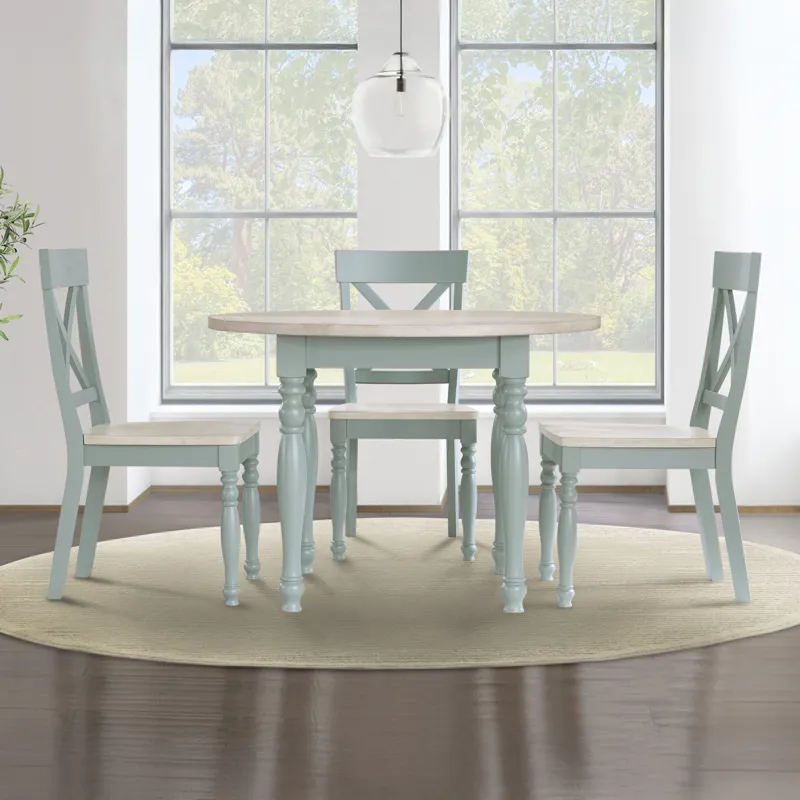 Darcy 5-Piece Dining Set, Green Finish