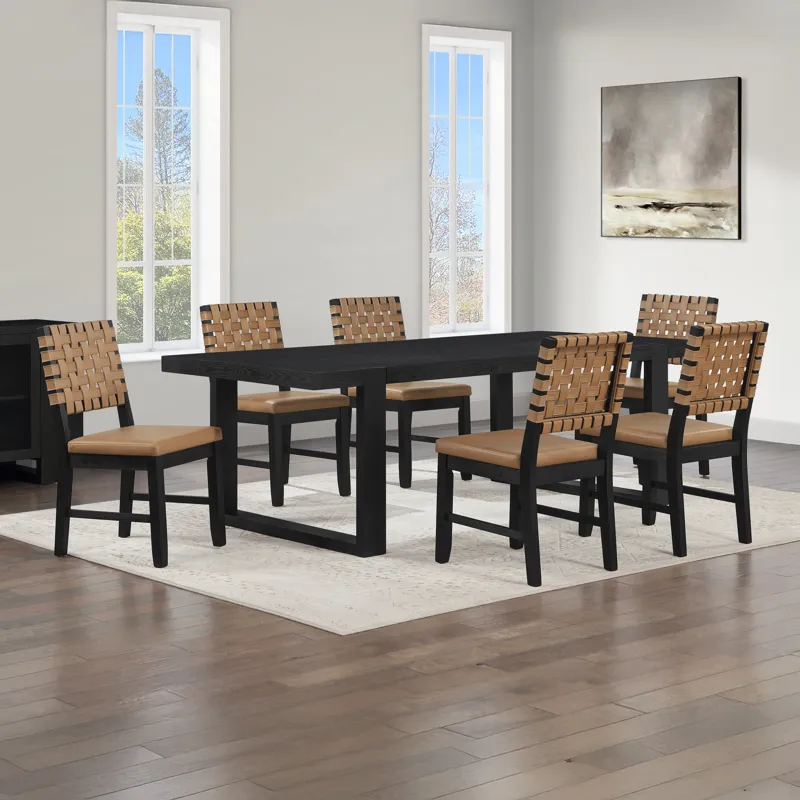 Reid Black 7-Piece Dining Set