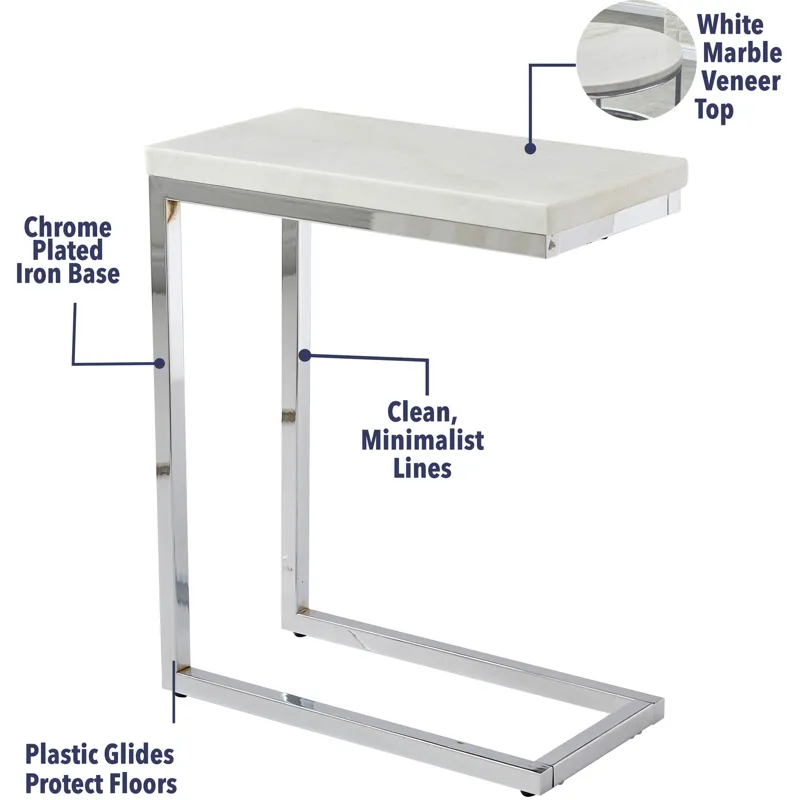 Echo Chairside White Occasional Table Set