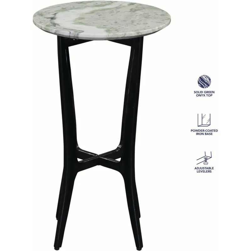 Hoxley Green Onyx Top Round End Table