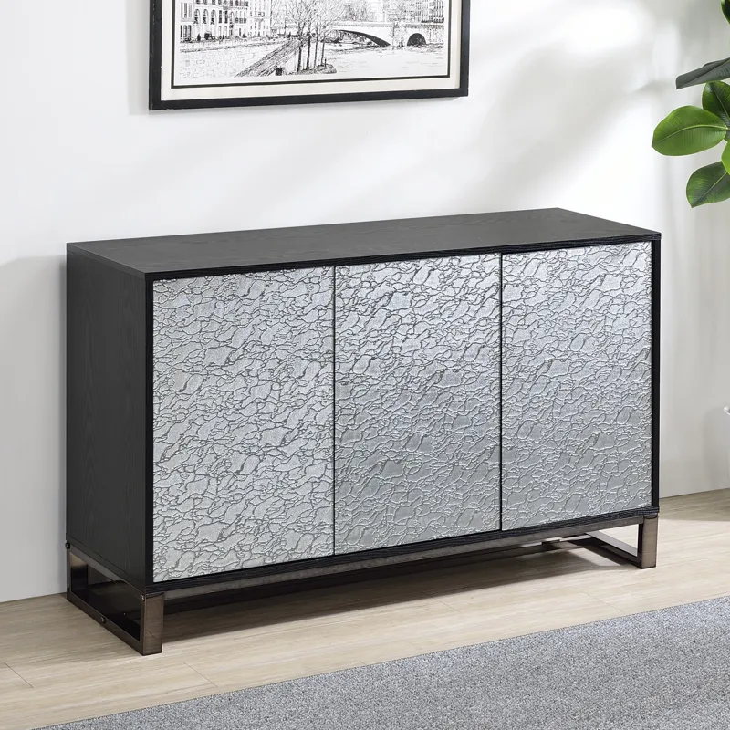 Mazie 3-Door Sideboard W/Pattern Mirror