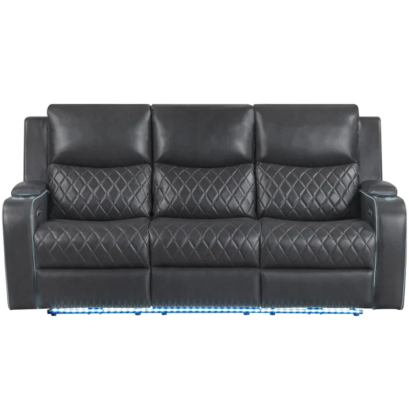 Luna Charcoal Power Sofa
